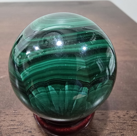 Malachite Crystal Sphere 43mm - Picture 1 of 17